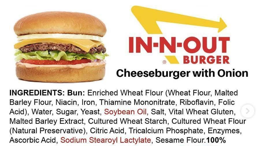 In-N-Out cheeseburger ingredients In-N-Out cheeseburger ingredients